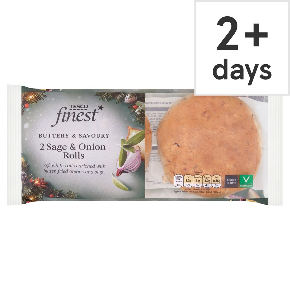 Tesco Finest 2 Sage & Onion Rolls Tesco Groceries