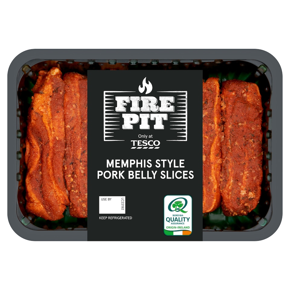 Tesco Fire Pit Memphis Style Pork Belly Slices 500g