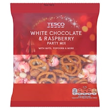 Tesco White Chocolate & Raspberry Party Mix 200g