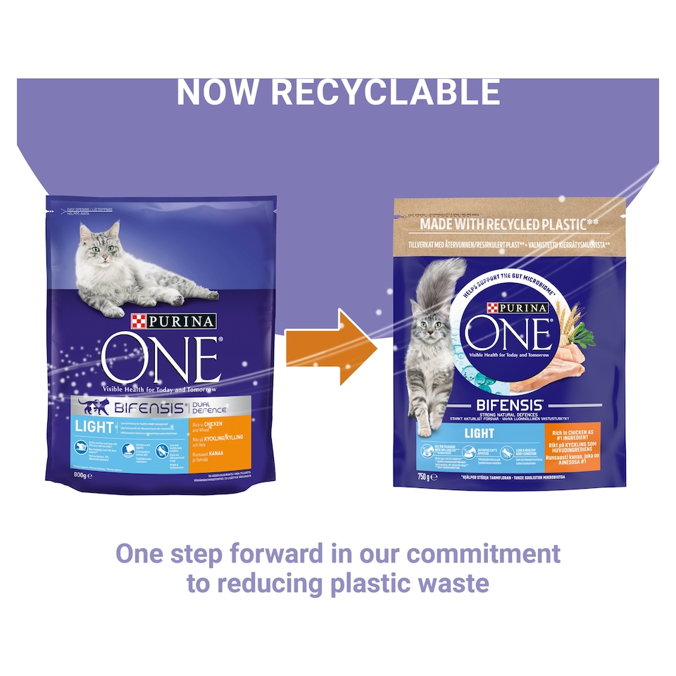 image 1 of Purina One Light Dry Cat Food Chicken 750G