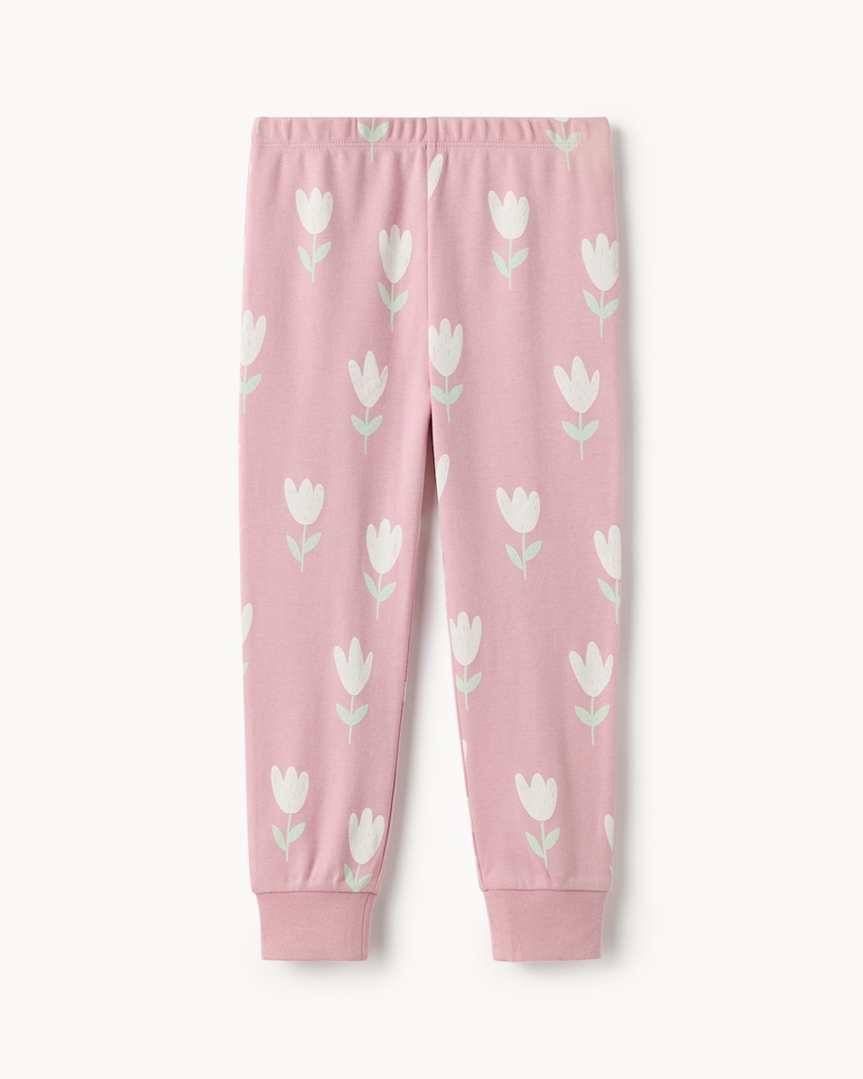 image 1 of F&F Girls Pure Cotton Floral Pyjama Set in Pink