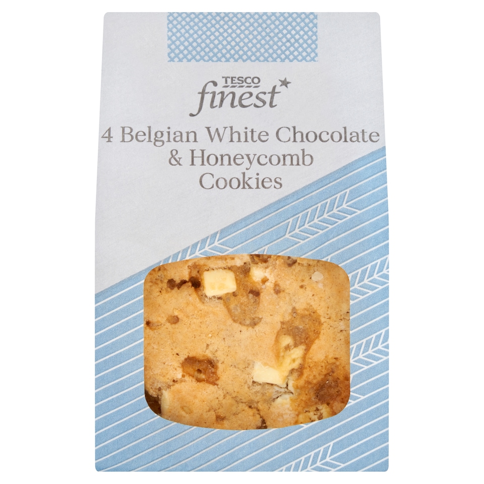 Tesco Finest Belgian White Chocolate & Honeycomb Cookies 4 Pack