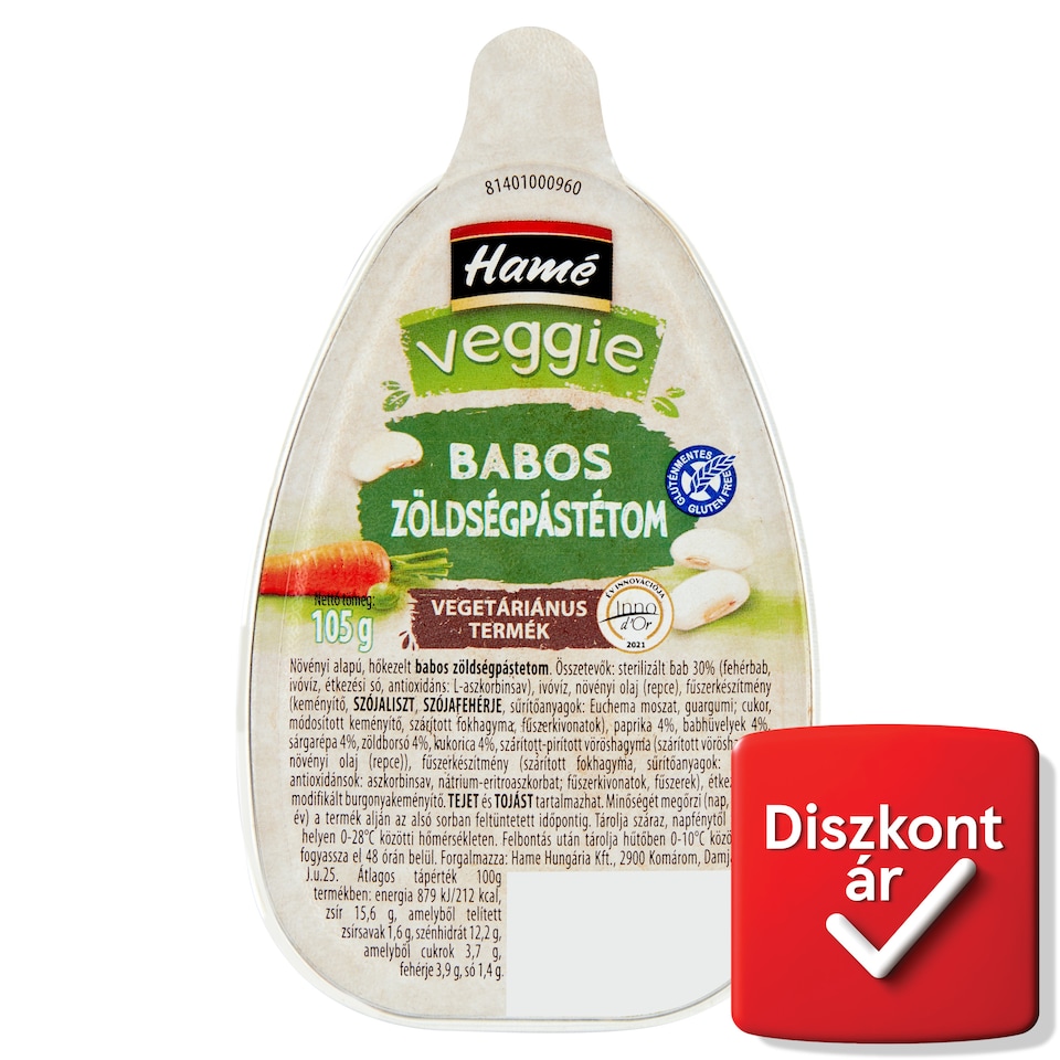 Hamé Veggie babos zöldségpástétom 105 g