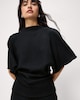image 1 of F&F Textured Ruched Side Short Sleeved Top in Black