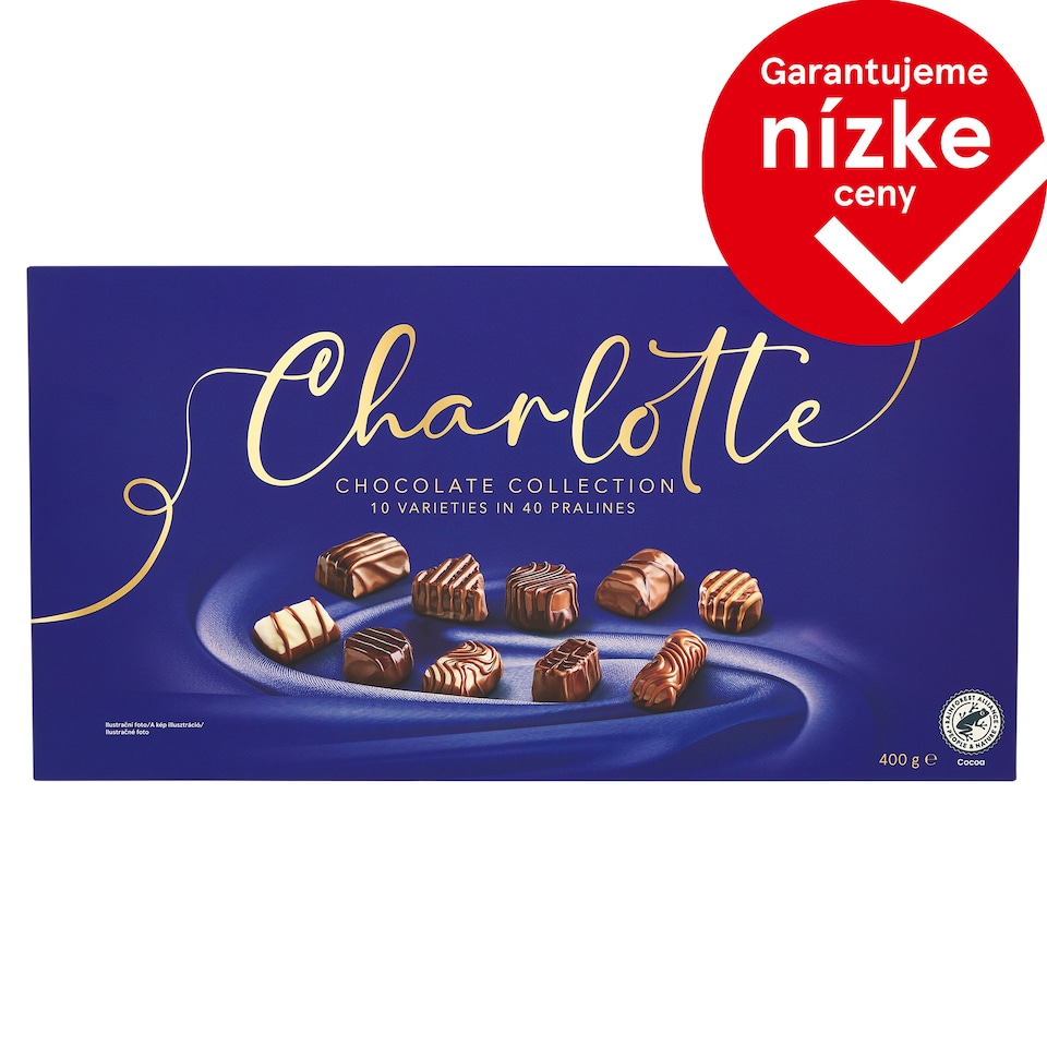 Charlotte Zmes bonbónov z mliečnej, horkej a bielej čokolády 400 g