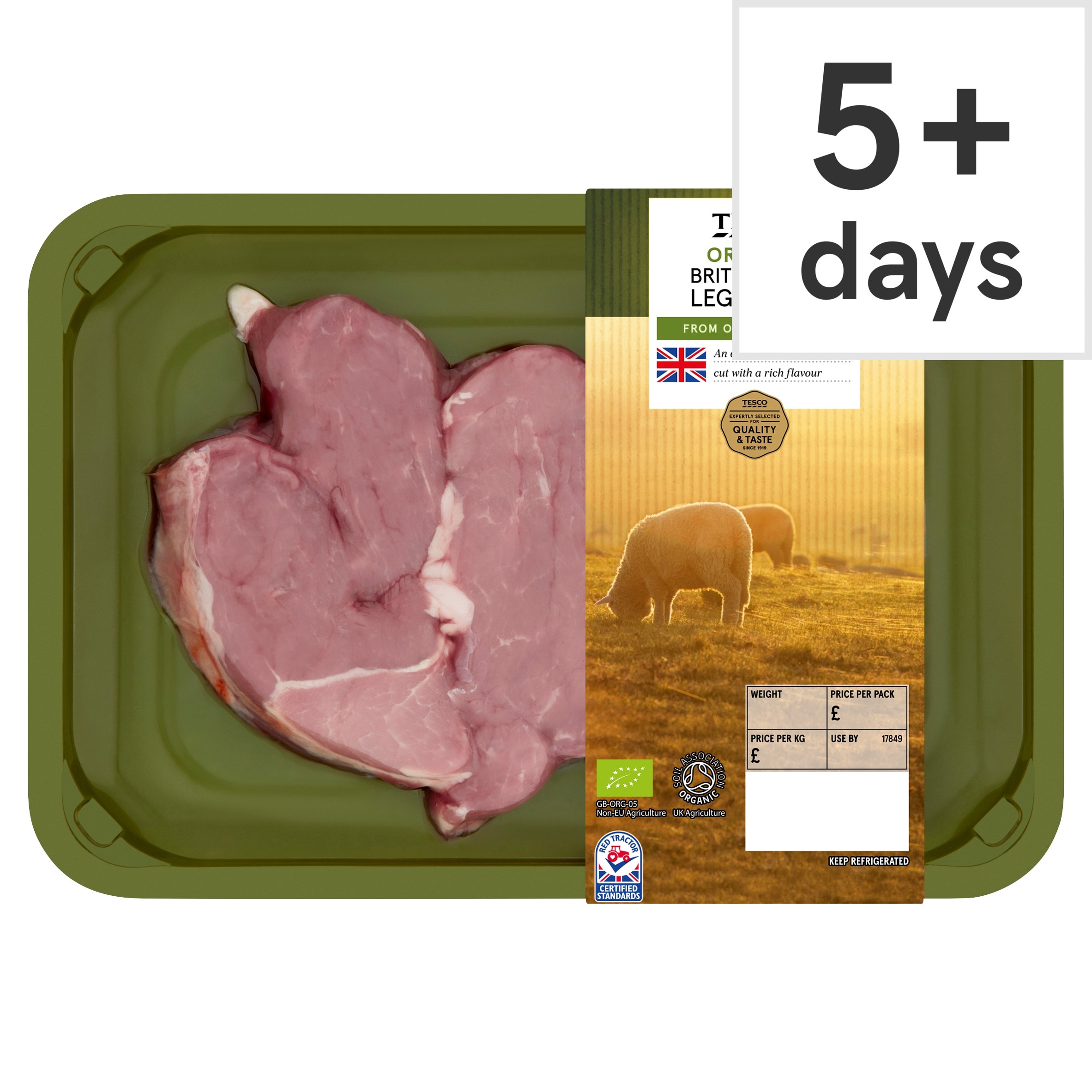 Tesco Organic British Lamb Leg Steaks 300G