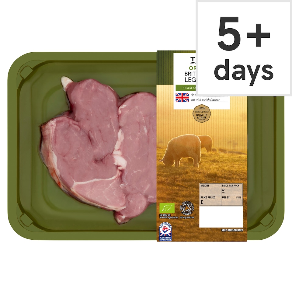 Tesco Organic British Lamb Leg Steaks 300G