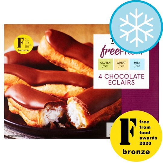 Tesco 4 Free From Chocolate Eclairs 100G Tesco Groceries