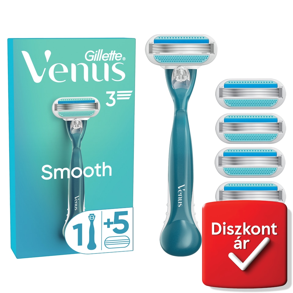 image 1 of Gillette Venus Smooth Women’s Razor with 5 Refill Razor Cartridges