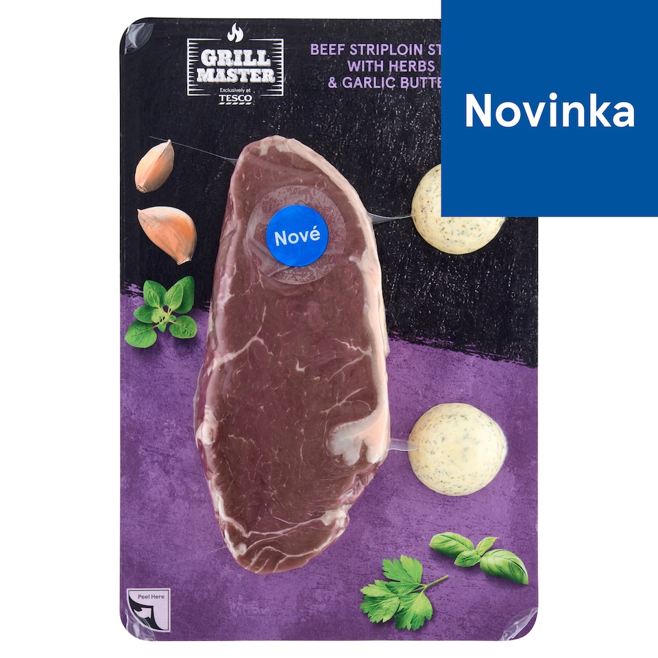 Grill Master Hovädzí Striploin steak s bylinkovo-cesnakovým maslom