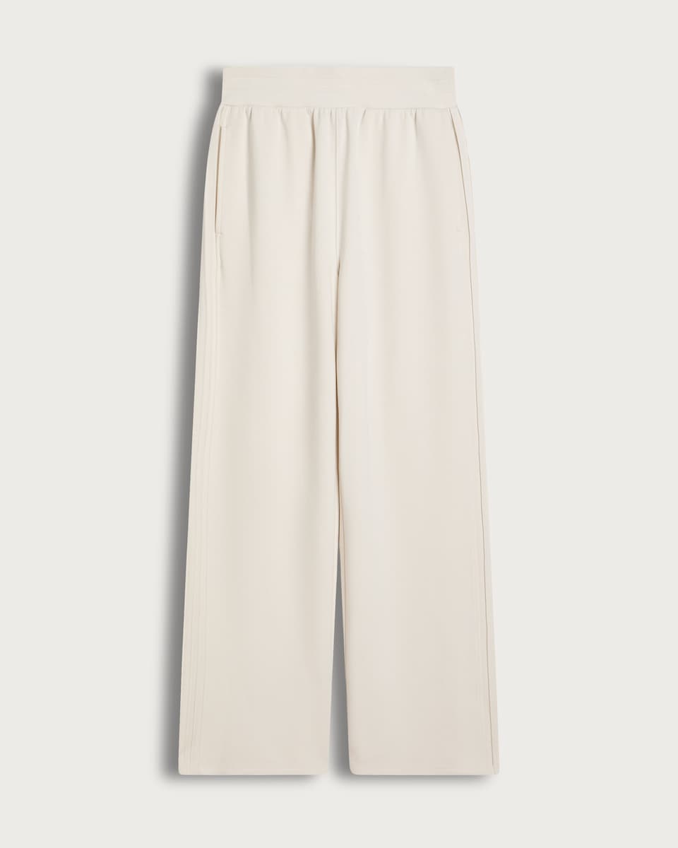 image 1 of F&F Active Wide Leg Side Stripe Joggers in Cream