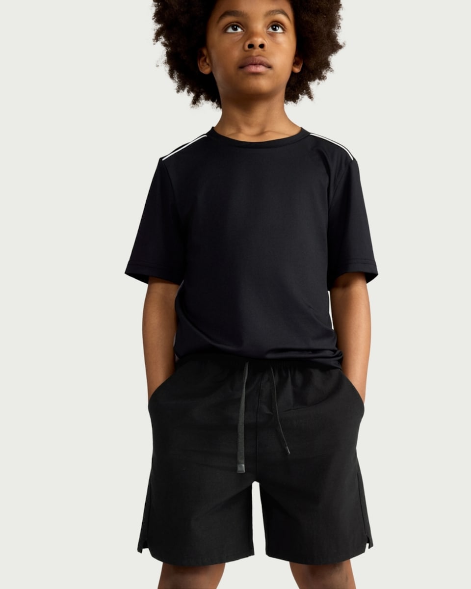 image 1 of F&F Active Boys Cotton Blend Shorts in Black