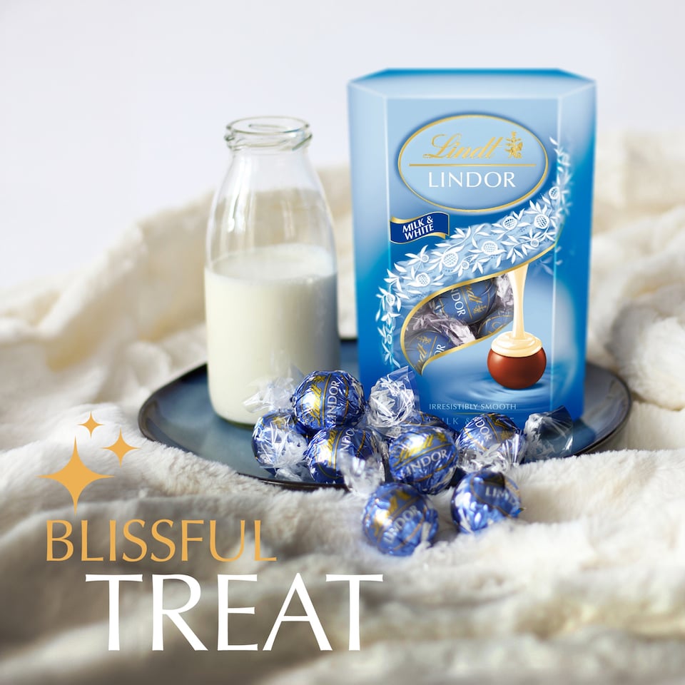 image 1 of Lindt Lindor Milk & White Chocolate Box 200G