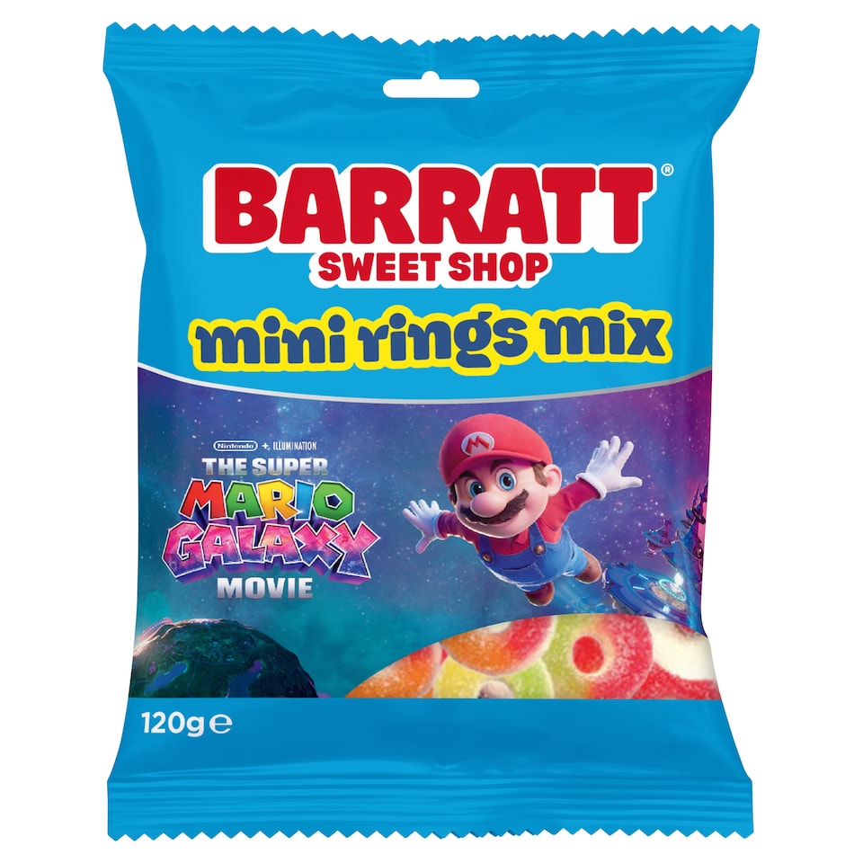 BARRATT THE SUPER MARIO GALAXY MINI RINGS MIX 120G