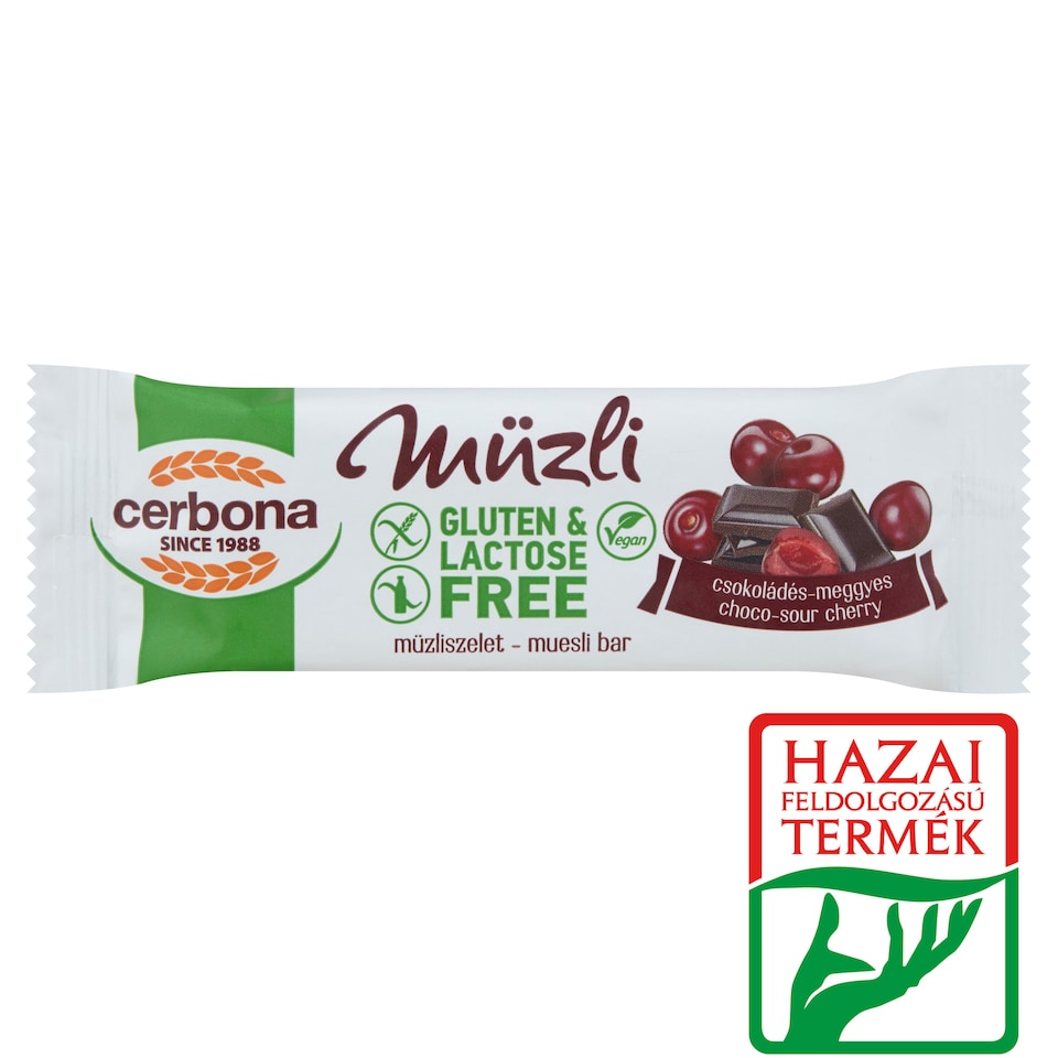 image 1 of Cerbona Gluten & Lactose Free Chocolate-Sour Cherry Muesli Bar 35 g