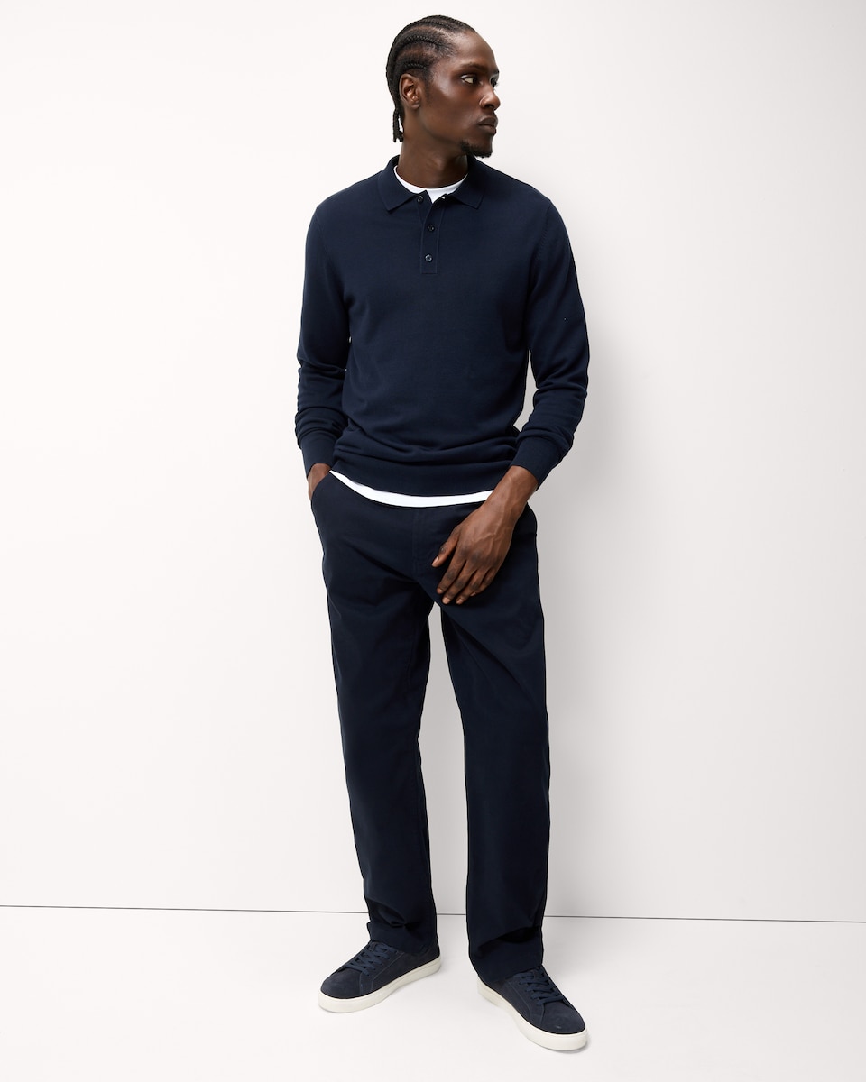 image 1 of F&F Pure Cotton Polo Knit Jumper in Navy