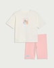 image 4 of Bluey 2-Piece Cotton Rich T-Shirt and Cycling Shorts Set in Multi Pink