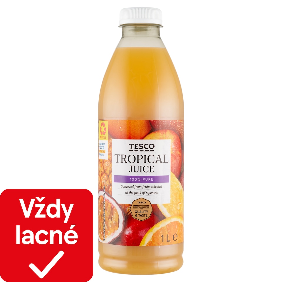 Tesco Zmes štiav z viacerých druhov ovocia, mangového a marakujového pretlaku 1 l
