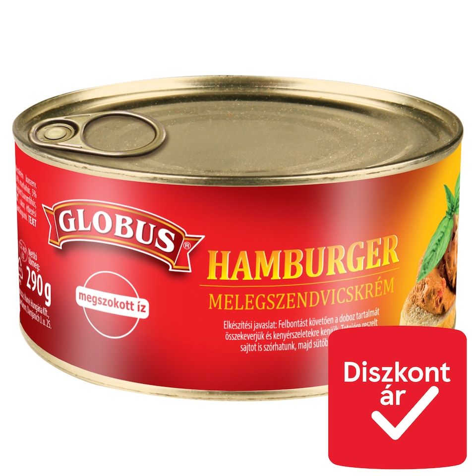 Globus hamburger ízesítésű melegszendvicskrém 290 g