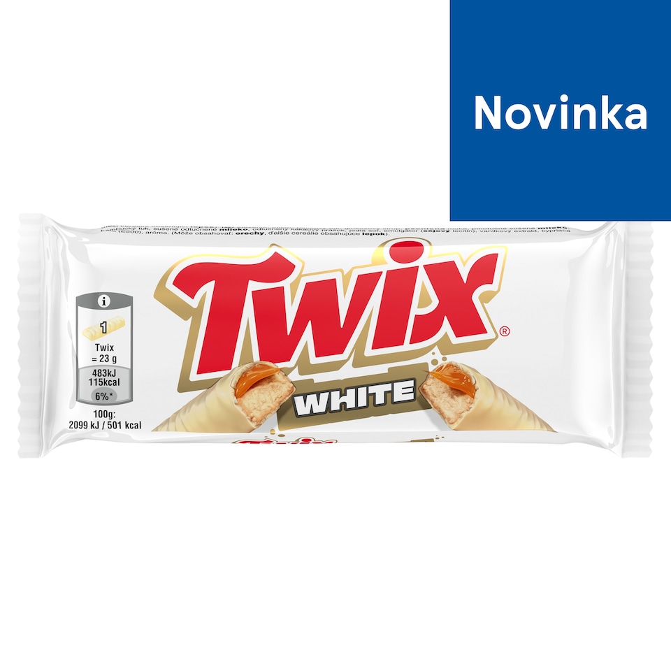 Twix White sušienka a karamel máčané v bielej poleve 2 x 23 g (46 g)