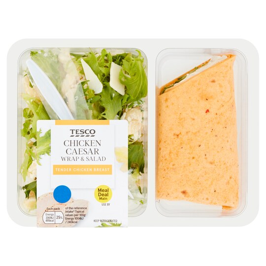 Tesco Chicken Caesar Wrap & Salad 206G - Tesco Groceries