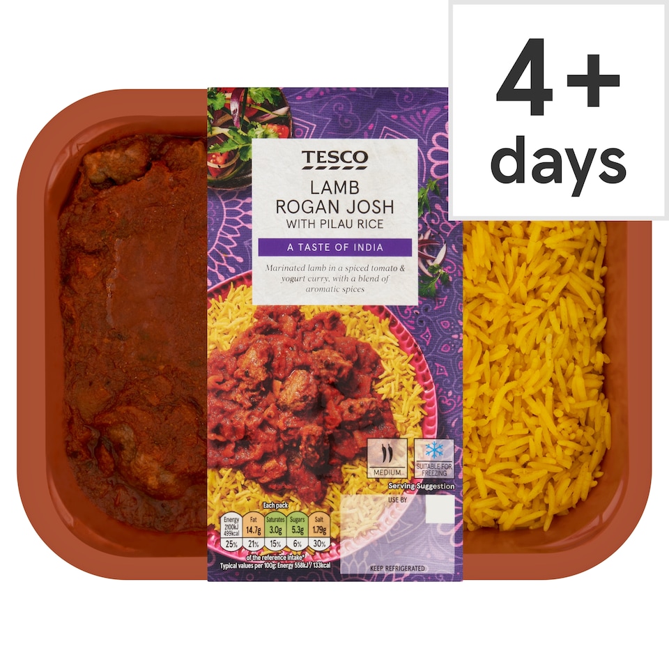 Tesco Lamb Rogan Josh With Pilau Rice 400G
