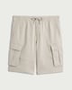 image 4 of F&F Cotton Rich Drawstring Cargo Shorts in Grey