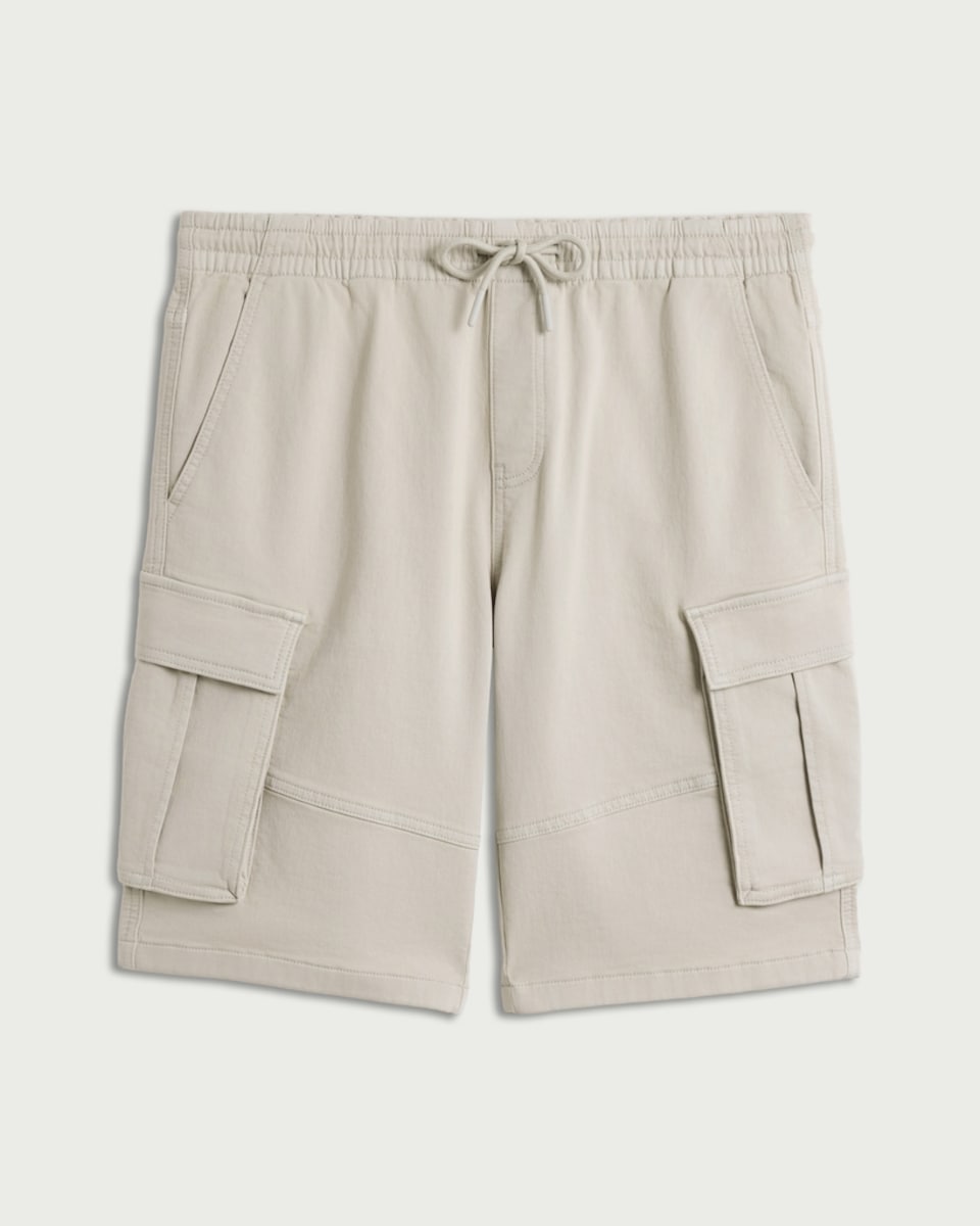 image 1 of F&F Cotton Rich Drawstring Cargo Shorts in Grey