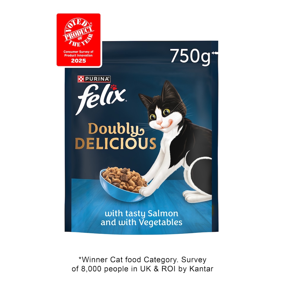 Felix Dry Doubly Delicious Salmon & Vegetables Cat Food 750g