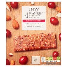 Tesco Cranberry And Almond Date Bars 104G