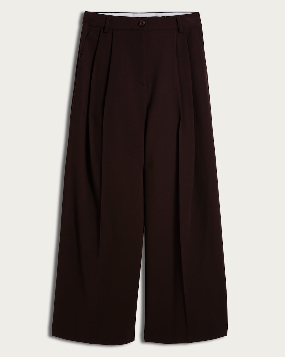 The F&F Edit Super Wide Leg Trousers in Brown