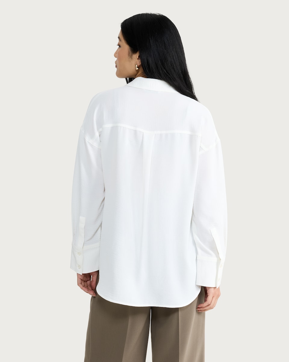 image 1 of F&F Button Up Collared Co-ord Shirt in White