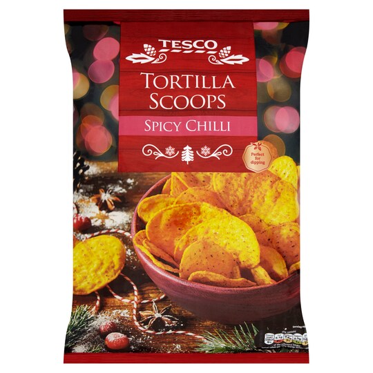 Tesco Spicy Chilli Tortilla Scoops 250G Tesco Groceries