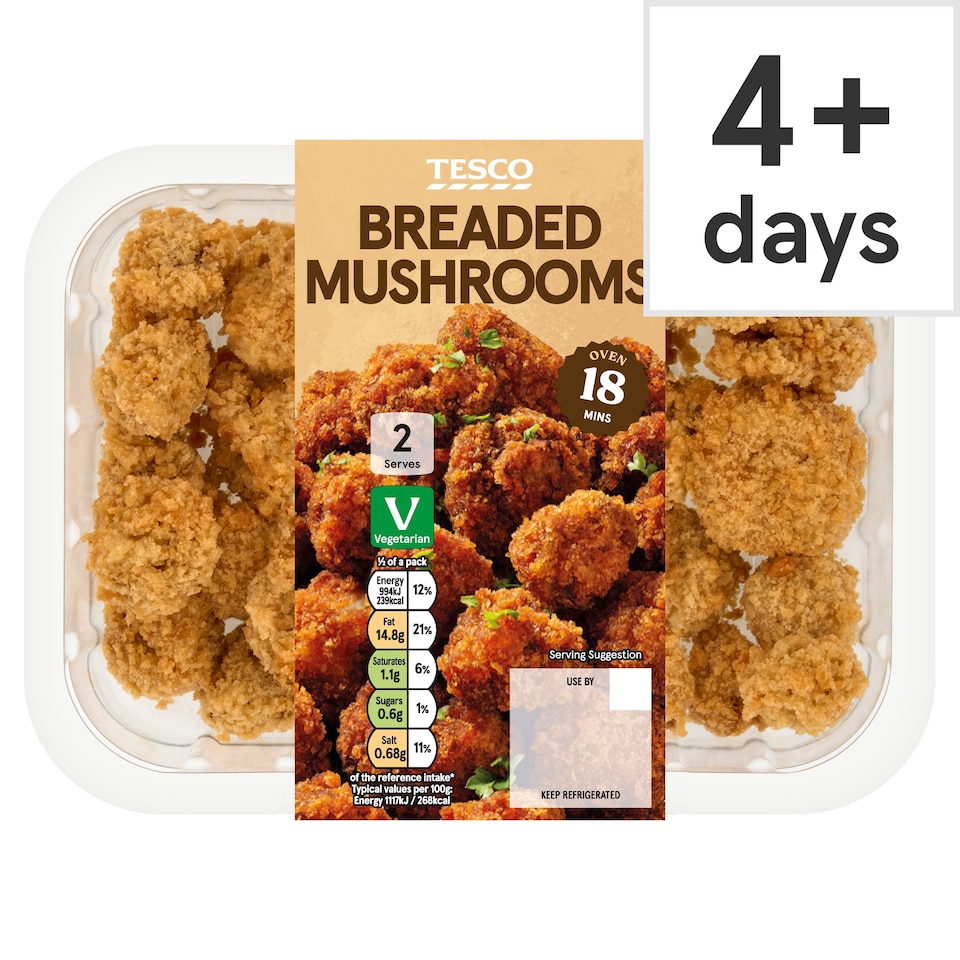 Tesco Breaded Mushrooms 200g