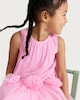 image 2 of F&F Girls Tulle Flower Trim Sleeveless Dress in Pink