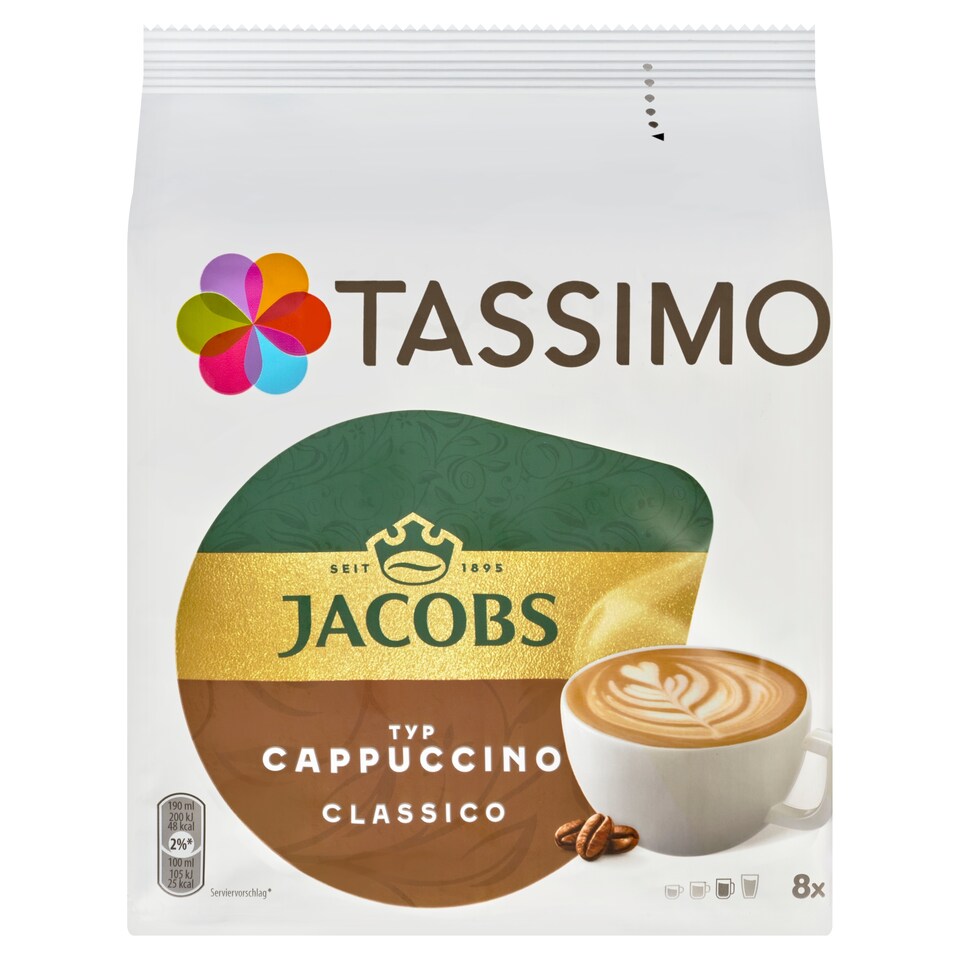 Obrázek 1 pro produkt Tassimo Jacobs Cappuccino Classico pražená mletá káva v kapslích 8 ks 260g