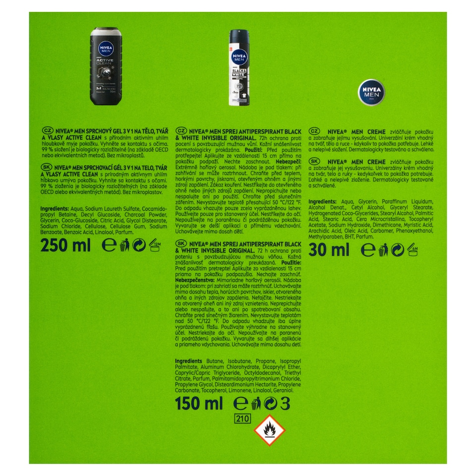 Obrázek 1 pro produkt Nivea Men Active Comfort Clean & Care Trio Dárková sada