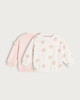 image 1 of F&F Baby 2-Pack Cotton Rich Bear Print Sweatshirts in Pink