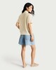 image 3 of The F&F Edit Pure Cotton Tie Neck T-Shirt in Cream