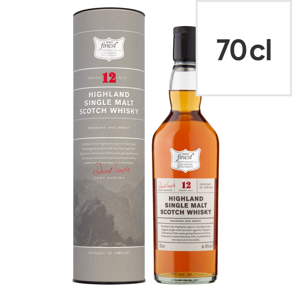 Tesco Finest 12 Year Old Highland Single Malt Whisky 70Cl