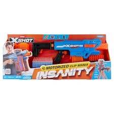 Zuru X-Shot Insanity Motorized Clip Mania Blaster with 72 Air Pocket
