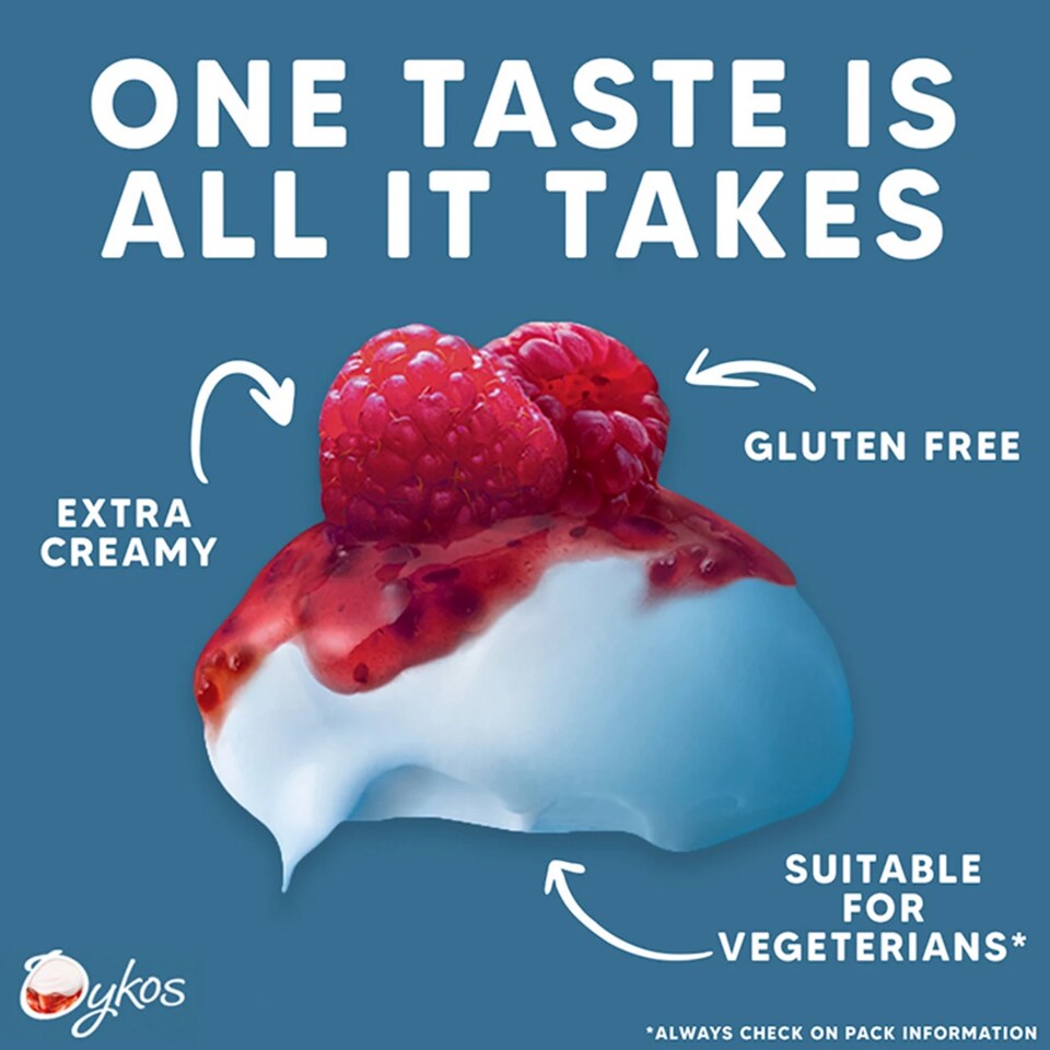 image 1 of Oykos Greek Style Raspberry Yogurt 4X110g