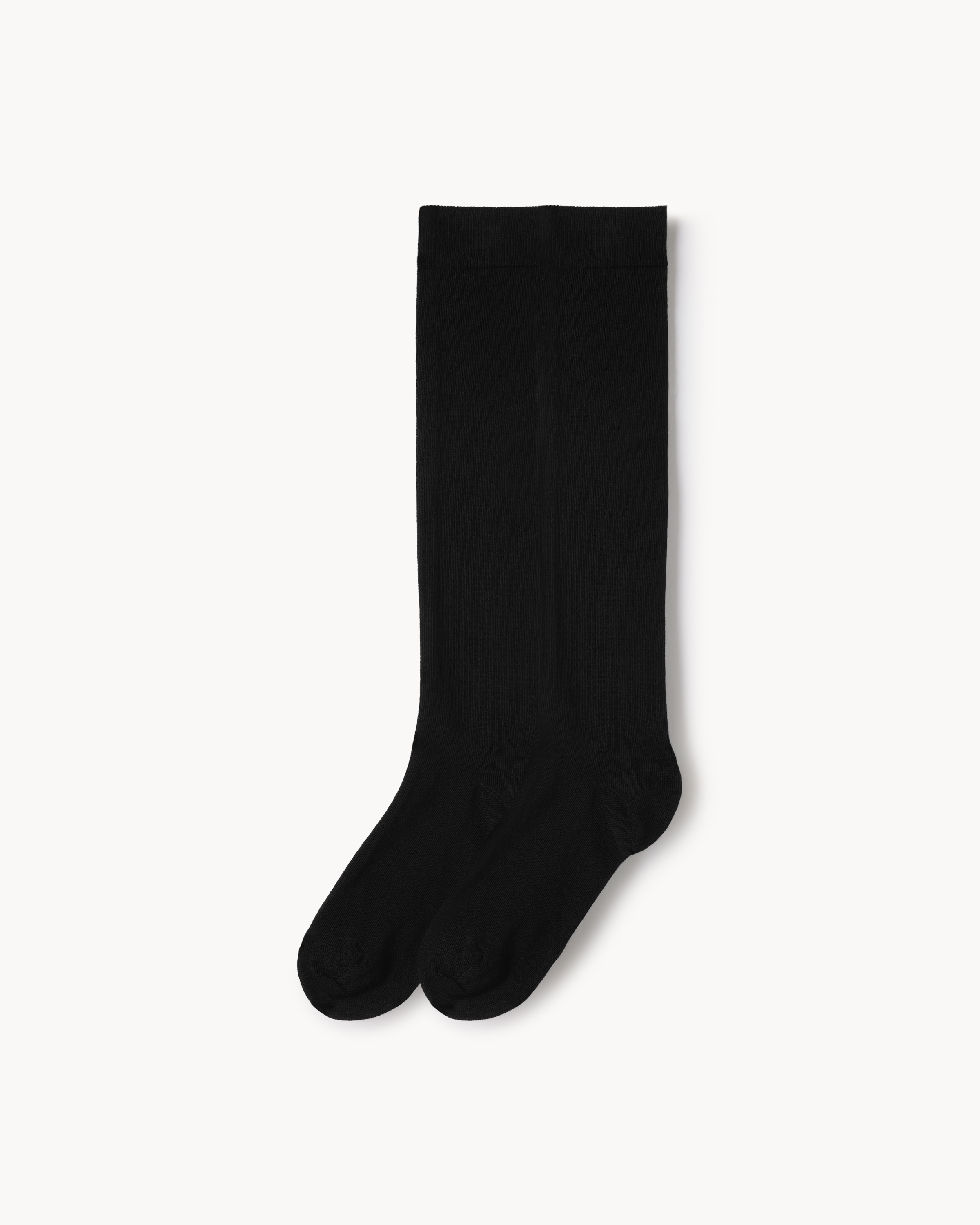 F&F 2-Pack Cotton Rich Ribbed Knee High Socks in Black, S-M