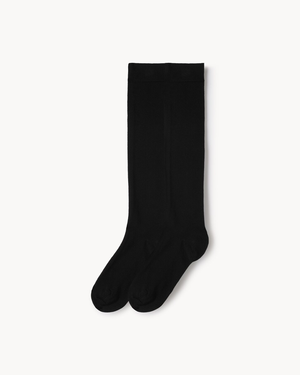 F&F 2-Pack Cotton Rich Ribbed Knee High Socks in Black