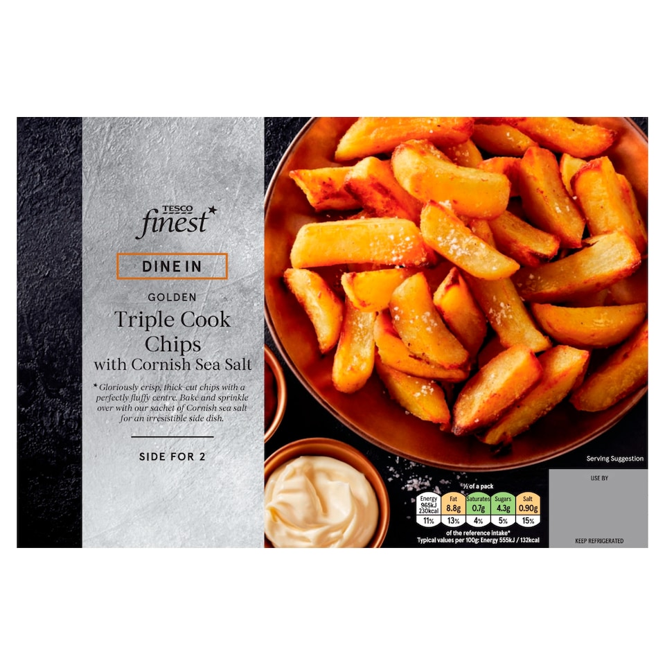Tesco Finest Dine In Triple Cook Chips with Cornish Sea Salt 400g