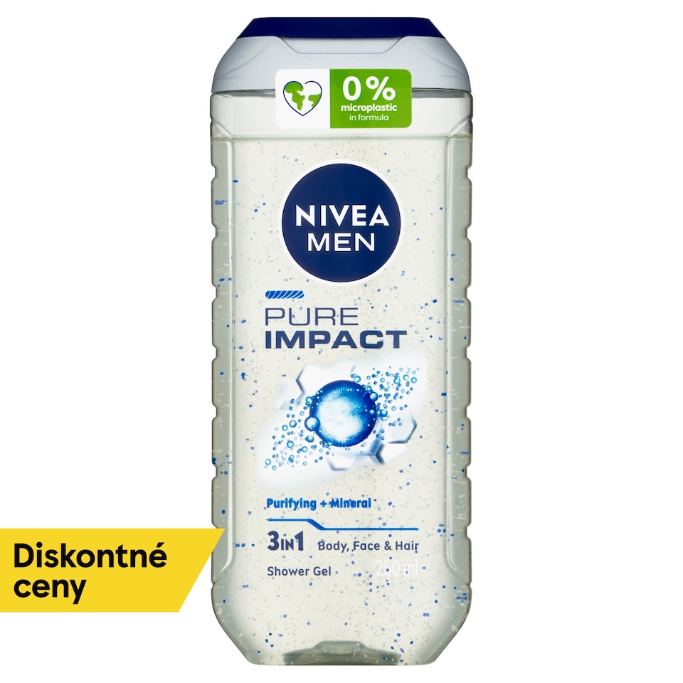obrázok 1 z Nivea Men Pure Impact 3 v 1 Sprchovací gél 250 ml