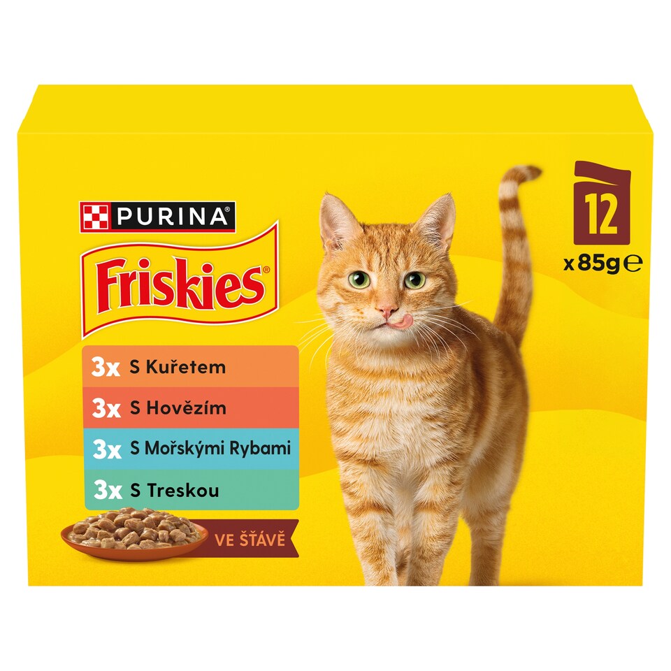 obrázok 1 z Friskies kapsičky pre mačky hovädzie, kura, morské ryby, treska v šťave 12 x 85 g