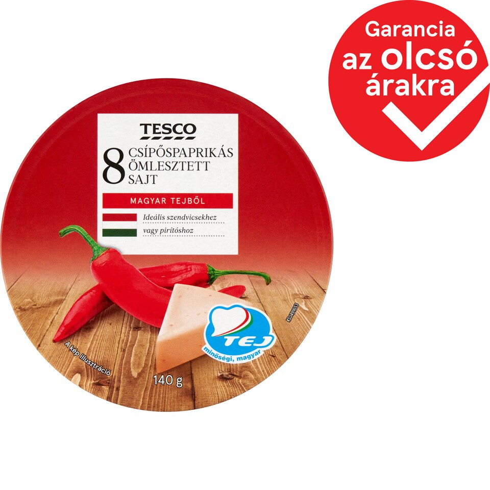 Tesco Processed Cheese with Hot Paprika 8 pcs 140 g