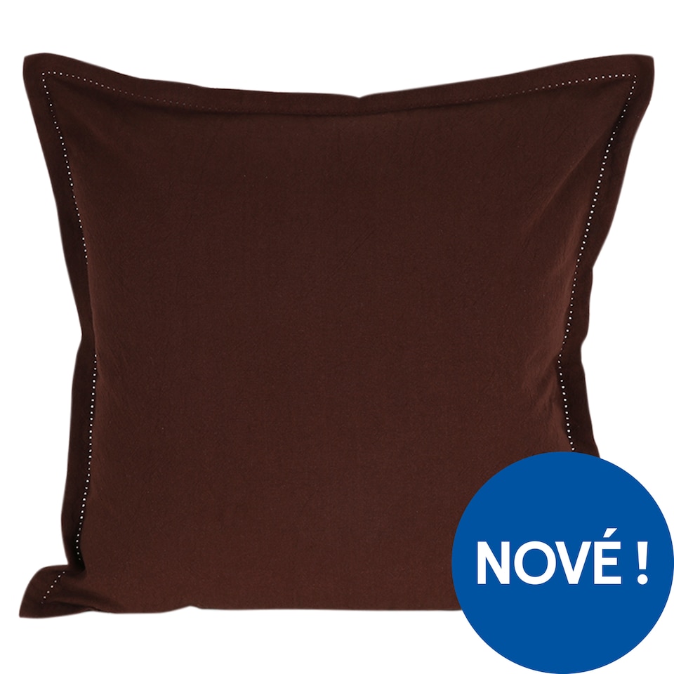 F&F Home Chocolate Washed Cotton polštář 50 x 50 cm