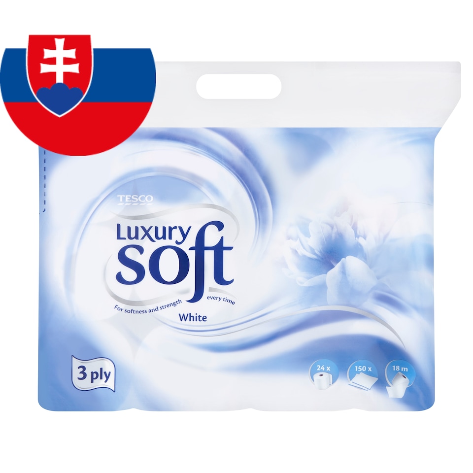 Tesco Soft Luxury White Toaletný papier 3 vrstvy 24 kotúčov